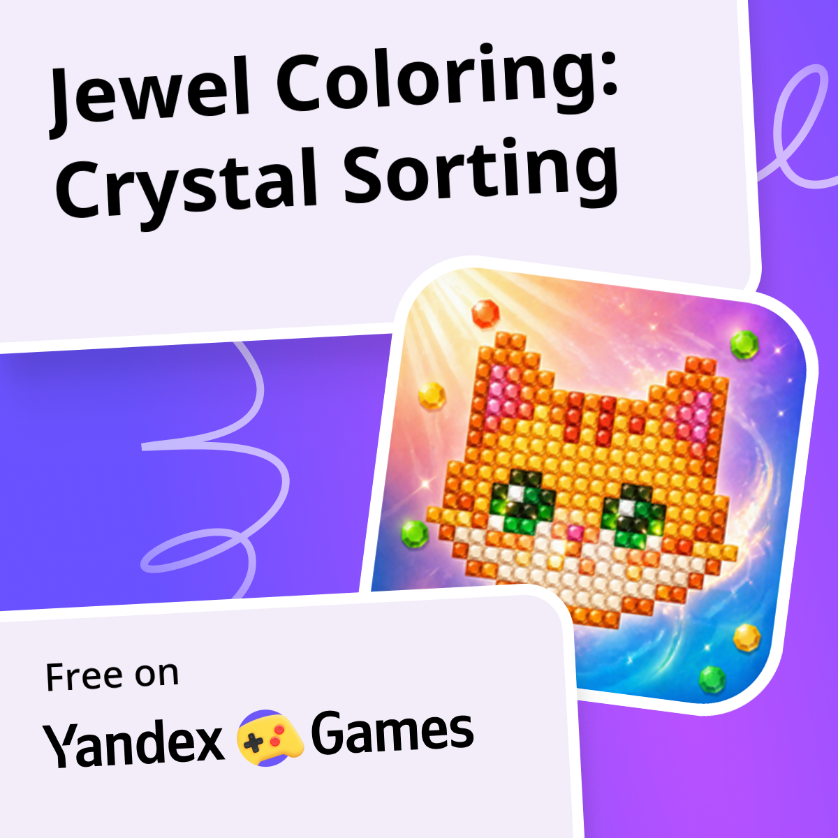 Jewel Coloring: Crystal Sorting - play online for free on Yandex Games