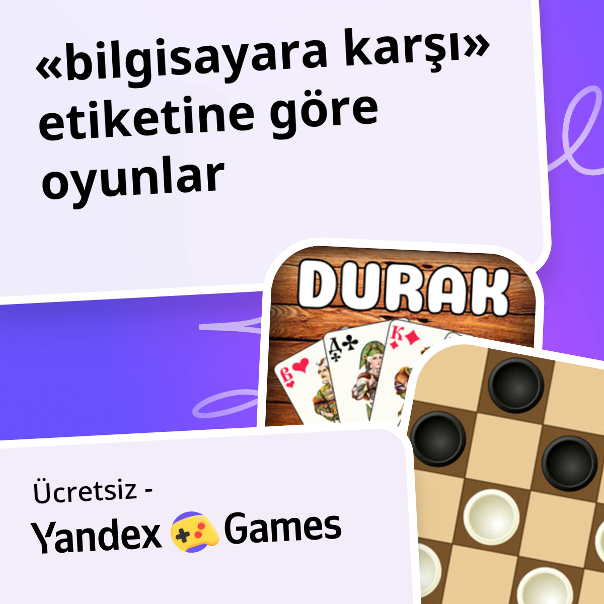 Oyunlar bilgisayara karşı Çevrimiçi 🤖 Ücretsiz Yandex Games Oyna
