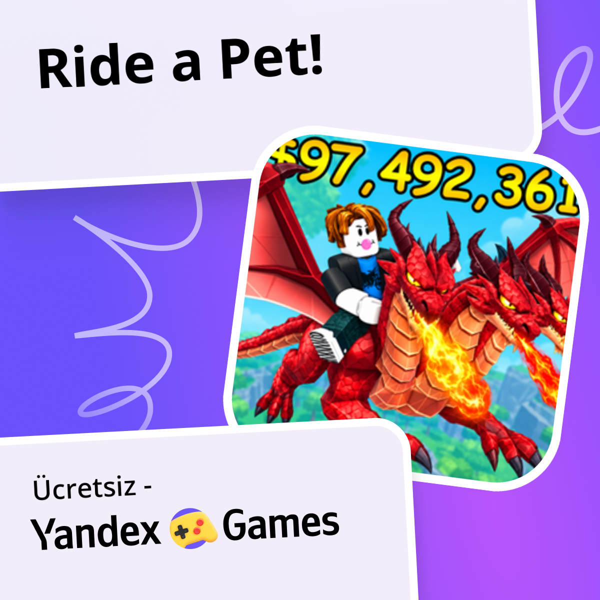 Ride a Pet! - oynayın Yandex Games üzerinde ücretsiz çevrimiçi