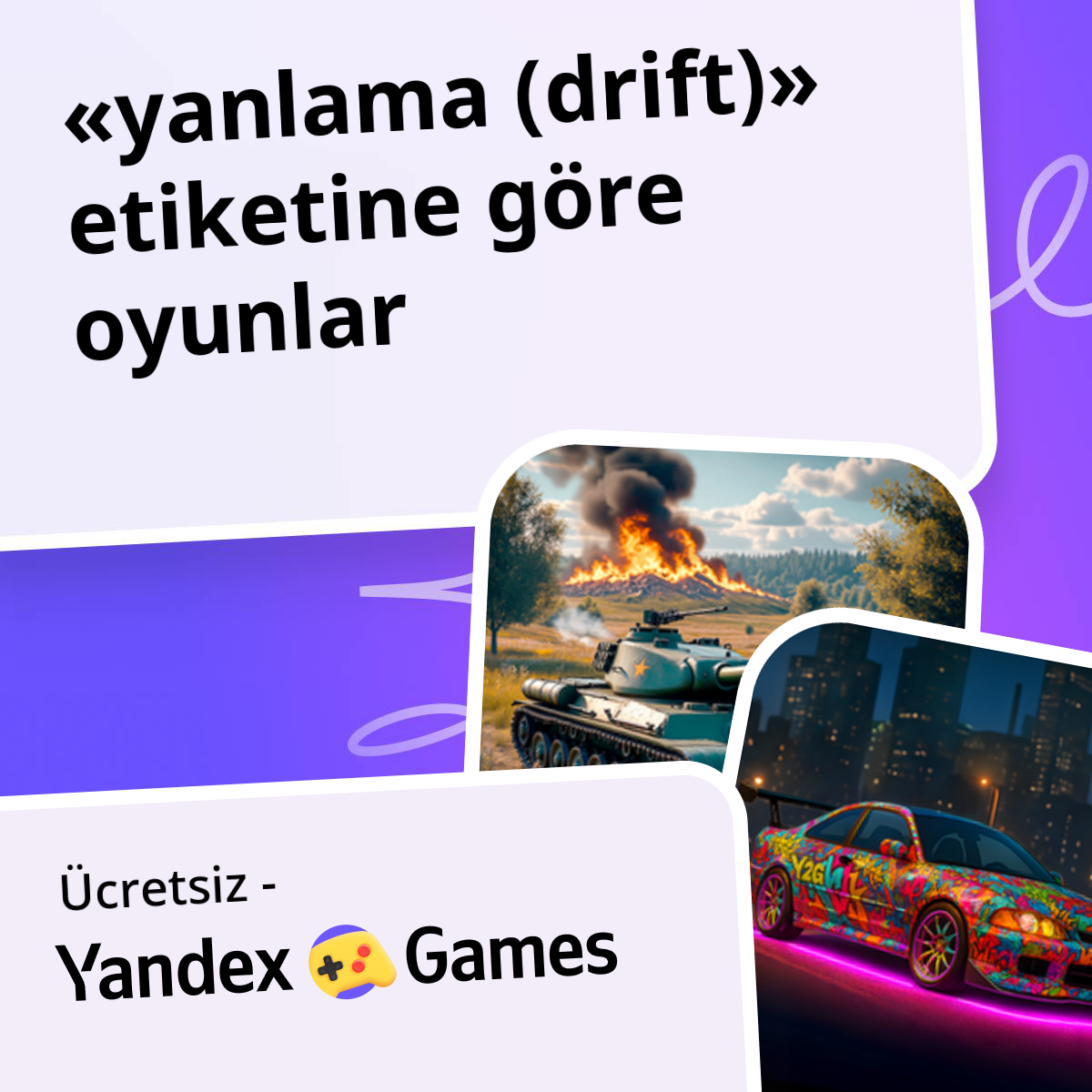 Oyunlar yanlama (drift) Çevrimiçi 🏁 Ücretsiz Yandex Games Oyna